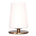 Steinhauer Tischleuchte ANCILLA, konisch, Ø 14.5cm, E27, mit Touch-Dimmer, bronze gebürstet / Opalglas weiß