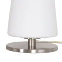 Steinhauer Tischleuchte ANCILLA, konisch, Ø 14.5cm, E27, mit Touch-Dimmer, stahl gebürstet / Opalglas weiß