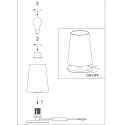 Steinhauer Tischleuchte ANCILLA, konisch, Ø 14.5cm, E27, mit Touch-Dimmer, stahl gebürstet / Opalglas weiß