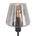 Tischleuchte ANCILLA, 33cm, mit kurzem Schirm, E14, mit Touch-Dimmer, schwarz matt / Rauchglas, teilverspiegelt
