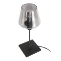 Tischleuchte ANCILLA, 33cm, mit kurzem Schirm, E14, mit Touch-Dimmer, schwarz matt / Rauchglas, teilverspiegelt