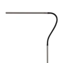 Mexlite LED Stehleuchte / Leseleuchtee SERPENT, 6W 2700lm 600lm, mit gummiertem Flexarm + Push-Dimmer, stahl gebürstet / schwarz