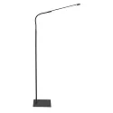 LED Stehleuchte / Leseleuchtee SERPENT, 6W 2700lm 600lm, mit gummiertem Flexarm + Push-Dimmer, stahl gebürstet / schwarz
