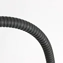 LED Stehleuchte / Leseleuchtee SERPENT, 6W 2700lm 600lm, mit gummiertem Flexarm + Push-Dimmer, stahl gebürstet / schwarz