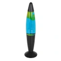 Lavalampe VOLCANO, konisch, inkl. E14, 25W 2700K 200lm, Wasser blau / Lava grün, mit Schnurschalter, schwarz matt