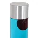 Mexlite Lavalampe VOLCANO, zylindrisch, inkl. E14, 30W 2700K 200lm, Wasser blau / Lava rot, mit Schnurschalter, stahl gebürstet