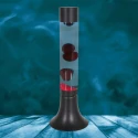 Mexlite Lavalampe VOLCANO, zylindrisch, inkl. E14, 30W 2700K 200lm, Wasser blau / Lava rot, mit Schnurschalter, schwarz matt