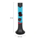 Mexlite Lavalampe VOLCANO, zylindrisch, inkl. E14, 30W 2700K 200lm, Wasser blau / Lava rot, mit Schnurschalter, schwarz matt