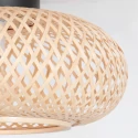 anne light & home Deckenleuchte MAZE, Ø 40cm, E27, Metall / Bambus, naturbraun