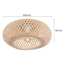 anne light & home Deckenleuchte MAZE, Ø 40cm, E27, Metall / Bambus, naturbraun