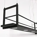 Steinhauer pendant luminaire TØR 6 flames, with shelf IP20, black matt dimmable