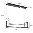 Steinhauer pendant luminaire TØR 6 flames, with shelf IP20, black matt dimmable