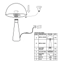 Steinhauer table lamp PIMPERNEL down, round, with switch, with plug, conical E27 IP20, bronze 