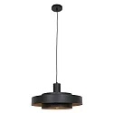Pendelleuchte FLINTER, Ø 50cm, zylindrisch, schwarz matt / innen gold