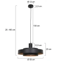 anne light & home Pendelleuchte FLINTER, Ø 50cm, zylindrisch, schwarz matt / innen gold