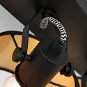 Mexlite Wand- und Deckenleuchte ORNOIR, 2-flammig, 2x E14, verstellbar, schwarz matt / Textilschirm schwarz / innen gold
