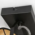Mexlite Wand- und Deckenleuchte ORNOIR, 2-flammig, 2x E14, verstellbar, schwarz matt / Textilschirm schwarz / innen gold