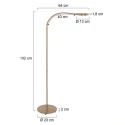 Mexlite LED Stehleuchte PLATU, mit Flexarm, 10W 2700-4000K (CCT) 900lm, mit Touch-Dimmer, bronze