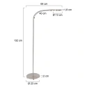Mexlite floor lamp PLATU with flex arm, with touch dimmer IP20, steel dimmable