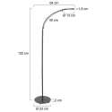 Mexlite LED Stehleuchte PLATU, mit Flexarm, 10W 2700-4000K (CCT) 900lm, mit Touch-Dimmer, schwarz matt
