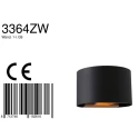 Steinhauer Wandleuchte MURO, Up/Down, rund, inkl. G9 LED 3W 2700K 300lm, mit Blendklappen, dimmbar, schwarz matt / innen gold matt