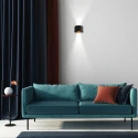 Steinhauer Wandleuchte MURO, Up/Down, rund, inkl. G9 LED 3W 2700K 300lm, mit Blendklappen, dimmbar, schwarz matt / innen gold matt