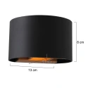 Steinhauer Wandleuchte MURO, Up/Down, rund, inkl. G9 LED 3W 2700K 300lm, mit Blendklappen, dimmbar, schwarz matt / innen gold matt