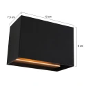 Steinhauer wall luminaire MURO up / down, square, flat, adjustable G9 IP20, black matt dimmable