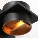 Steinhauer Wandleuchte MURO, Up/Down, rund/eckig, inkl. G9 LED 3W 2700K 300lm, mit Blendklappen, dimmbar, Schwarz matt / innen Gold matt
