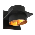 Steinhauer Wandleuchte MURO, Up/Down, rund/eckig, inkl. G9 LED 3W 2700K 300lm, mit Blendklappen, dimmbar, Schwarz matt / innen Gold matt