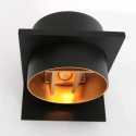 Steinhauer Wandleuchte MURO, Up/Down, rund/eckig, inkl. G9 LED 3W 2700K 300lm, mit Blendklappen, dimmbar, Schwarz matt / innen Gold matt