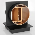 Steinhauer Wandleuchte MURO, Up/Down, rund/eckig, inkl. G9 LED 3W 2700K 300lm, mit Blendklappen, dimmbar, Schwarz matt / innen Gold matt