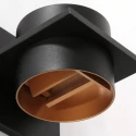 Steinhauer Wandleuchte MURO, Up/Down, rund/eckig, inkl. G9 LED 3W 2700K 300lm, mit Blendklappen, dimmbar, Schwarz matt / innen Gold matt