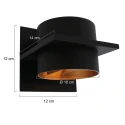 Steinhauer Wandleuchte MURO, Up/Down, rund/eckig, inkl. G9 LED 3W 2700K 300lm, mit Blendklappen, dimmbar, Schwarz matt / innen Gold matt