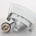 Steinhauer Einbauleuchte PÉLITE SPOT, IP20, rund, Ø 10cm, rückversetzt, GU10 max. 40W, starr, weiß matt