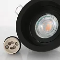 Steinhauer Einbauleuchte PÉLITE SPOT, IP20, rund, Ø 10cm, rückversetzt, GU10 max. 40W, starr, schwarz matt