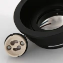Steinhauer recessed luminaire PÉLITE SPOT round, rigid, set back GU10 IP20, black matt dimmable