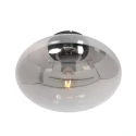 Steinhauer Deckenleuchte REFLEXION Ø 30cm, Höhe 19,5cm, 1xE27, IP20, oval, dimmbar, schwarz, rauch