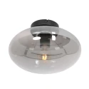 Steinhauer Deckenleuchte REFLEXION Ø 30cm, Höhe 19,5cm, 1xE27, IP20, oval, dimmbar, schwarz, rauch