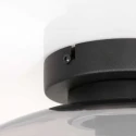 Steinhauer Deckenleuchte REFLEXION Ø 30cm, Höhe 19,5cm, 1xE27, IP20, oval, dimmbar, schwarz, rauch