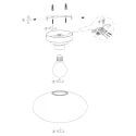 Steinhauer Deckenleuchte REFLEXION Ø 30cm, Höhe 19,5cm, 1xE27, IP20, oval, dimmbar, schwarz, rauch
