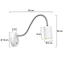 Mexlite LED Wandleuchte UPROUND, 1-flammig, GU10, 4,9W, 2700K, IP20, weiß