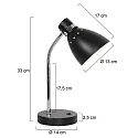 Steinhauer Tischleuchte SPRING, E27, schwarz