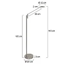 LED Stehleuchte DAPHNE, 1-flammig, 7W, 2700-4000K, 700lm, IP20, dimmbar, stahl