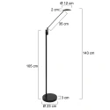 Steinhauer LED Stehleuchte DAPHNE, 1-flammig, 7W, 2700-4000K, 700lm, IP20, dimmbar, schwarz