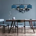 Steinhauer Pendelleuchte STANG, E27, 3-flammig, blau