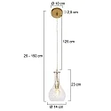 Mexlite Pendelleuchte GRAZIOGLASS, E27, Ø 14cm, messing
