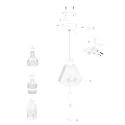 Mexlite pendant luminaire GRAZIOGLASS ?12,5cm E27 IP20, brass