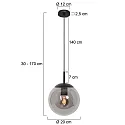 Steinhauer Pendelleuchte BOLLIQUE, E27, Ø 20 cm, schwarz