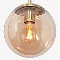 pendant luminaire BOLLIQUE round E27 IP20, amber, brass, black dimmable